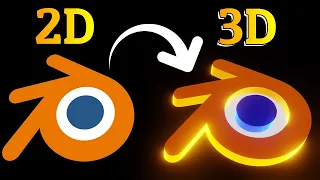 How to make 3D logo from 2D image? | Blender Tutorial