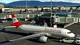 [4K] Geneva - Vienna Full Flight | Austrian Airlines A320 - MSFS 2020