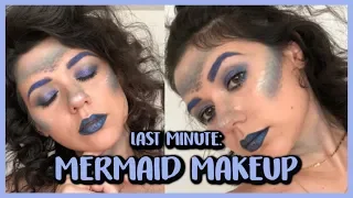 MERMAID MAKEUP - LAST MINUTE HALLOWEEN MAKEUP IDEA | Drugstore