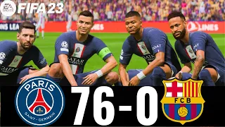 FIFA 23 -MESSI, RONALDO, MBAPPE, NEYMAR, HAALAND ALL STAR  |PSG 76-0 FC BARCELONA! UEFA SUPER CUP !