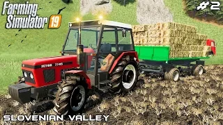 Baling and transporting bales | Small Farm - Slovenian Valley | Farming Simulator 2019 | Episode 2