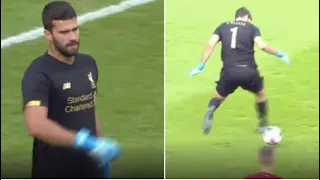 Alisson makes awful mistake to concede a penalty during Liverpool vs Lyon