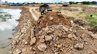 So Cool!! Excellence Operator Bulldozer Push Clearing Dirt Small Dump Truck Unloading Dirt Landfill