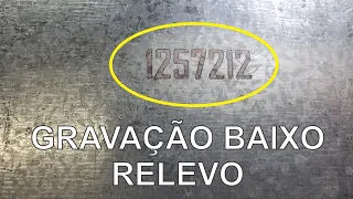 Gravação BAIXO RELEVO em Metais utilizando ADESIVO RECORTADO