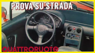 07/1990: MAZDA MX-5 vs ALFA ROMEO SPIDER 2.0i (QUATTRORUOTE, prova su strada)