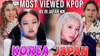 Waleska & Efra react to TOP 50 MOST VIEWED KPOP JAPANESE MVs in JAPAN