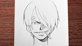 Easy anime drawing | how to draw Sanji - [One Piece] step-by-step | sketch