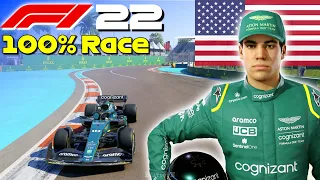 F1 22 - Full 100% Race Miami w/ Stroll | #MiamiGP 🇺🇸