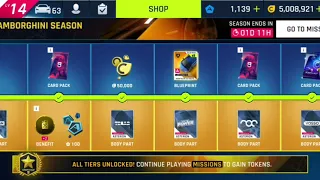 Asphalt 9: Lamborghini season pass all reward