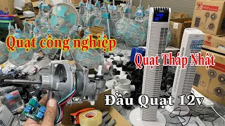 Đầu quạt không chổi than, Quạt tháp nhật mới đời 2023, Quạt công nghiệp, Quạt tích điện, đèn pha