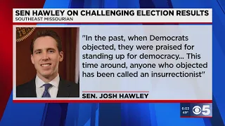 'Funeral for democracy' protest held outside Hawley's office; Senator responds to criticism in
