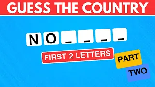 🌎 Can You Guess The Country By First 2 Letters...? 🚩 | Part 2 | The Lucky Quiz