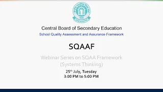 Webinar Series on SQAA Framework - Systems Thinking
