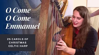 O Come O Come Emmanuel On Celtic Harp with Reverb #25carolsofchristmas