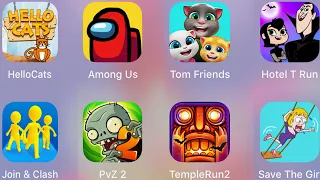 Among Us,HelloCats,Join & Clash 3D,Tom Friends,Save The Girl,Hotel T Run,PvZ2 /Best 12 Games Of Ipad