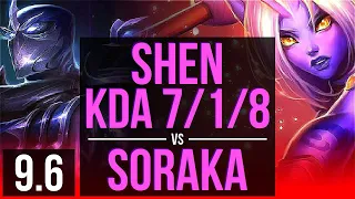 SHEN vs SORAKA (TOP) | KDA 7/1/8 | EUW Diamond | v9.6