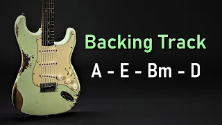 Rock Pop Backing Track A Major | A E Bm D | 80 BPM | Guitar Backing Track