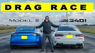 Tuned BMW M340i XDrive vs Tesla Model 3 Performance, the definition of "GAPPED" achieved. Drag Race