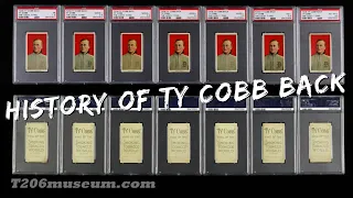 History of "T206" Ty Cobb back