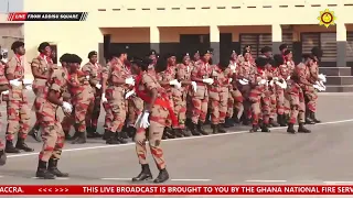 Ghana National Fire Service Recruit Course 53C Chanting the Service Yell.