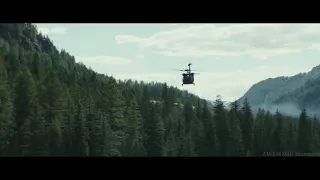 short clip, GIANT WOLF vs HELICOPTER attack scene.