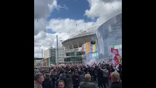 Sfeer buiten de Johan Cruijff Arena. Ajax - FC Emmen kampioenswedstrijd