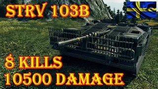 Strv 103B  10500 Damage, 8 Kills  Serene Coast  World of Tanks