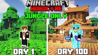 I Survived 100 Days in Jungle Only World in Minecraft Hardcore(hindi)