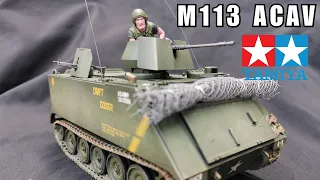 M113 ACAV Vietnam war 1/35 TAMIYA Model.ประกอบทำสีโมเดลรถถัง M113 สงครามเวียดนาม