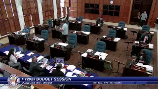 36th Guam Legislature FY2023 Budget Session - August 30, 2022 PM Pt.1