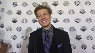 True Sweetser on the Golden Goggles red carpet