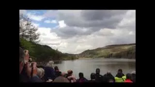 Lancaster bomber flypast over the Derwent Reservoir and Dam - 70th anniversary flight