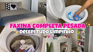 CANSEI FAXINA COMPLETA NA CASA TODA! | estava um nojo 🤮 | +8 horas faxinando, organização…