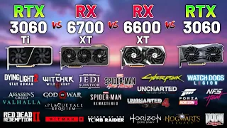 RTX 3060 Ti vs. RX 6700 XT vs. RX 6600 XT vs. RTX 3060 in 2023 (Test in 20 Games) 1080p