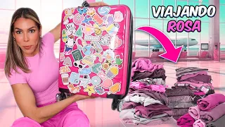 Viajando SOLO DE COLOR ROSA a otro país 💗 100% REAL | Cecia Loaiza