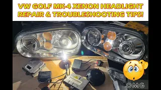 VW Golf 4 (2002-2005) xenon headlight Repair & Troubleshooting tips: ballast, igniter or the bulb?