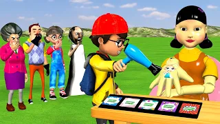 Scary Teacher 3D vs Squid Game Tattoo Stamp Squid Game Doll Nice or Error 5 Time Challenge