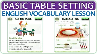 Basic table setting items - English Vocabulary Lesson