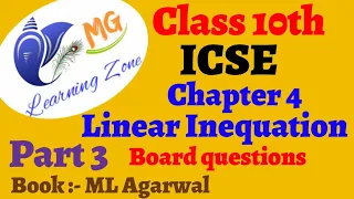 Class 10th | Mathematics | Chapter 4:- Linear Inequation | Board questions