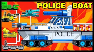 Police Boat - Monster Truck | WOT | Мега танки VS Босс | Мультики про танки | Arena Tank Cartoon