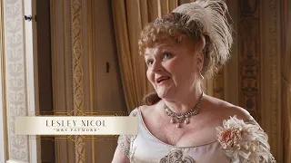 The servants dress up in DOWNTON ABBEY: A NEW ERA (2022) behind the scenes clip