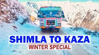 Bus ride to cold desert Spiti | SHIMLA TO KAZA - HRTC bus Vlog | Himbus