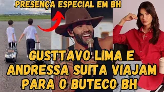 Gusttavo Lima terá PRESENÇA especial  em BH, Andressa Suita e os filhos viajaram com o embaixador