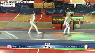 2020 xx T04 01 F F Individual Porec CRO ZC Cadets PODIUM CALVANESE ITA vs STUTCHBURY GBR