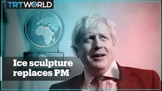 Boris Johnson replaced by ice sculpture in climate change debate