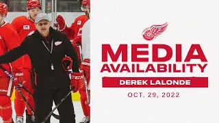 Derek Lalonde on tonight's matchup vs. the Wild, lineup changes & more