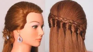 Прическа на каждый день с плетением. Easy every day hairstyle tutorial