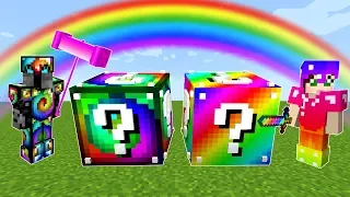 Minecraft: RAINBOW VS SPIRAL LUCKY BLOCK CHALLENGE! - Modded Mini-Game