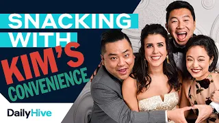 Cast of Kim's Convenience Try Extreme International Snacks