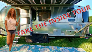 INSIDE AN AIRSTREAM TRAILER FULL TOUR our 23 FB Queen Globetrotter